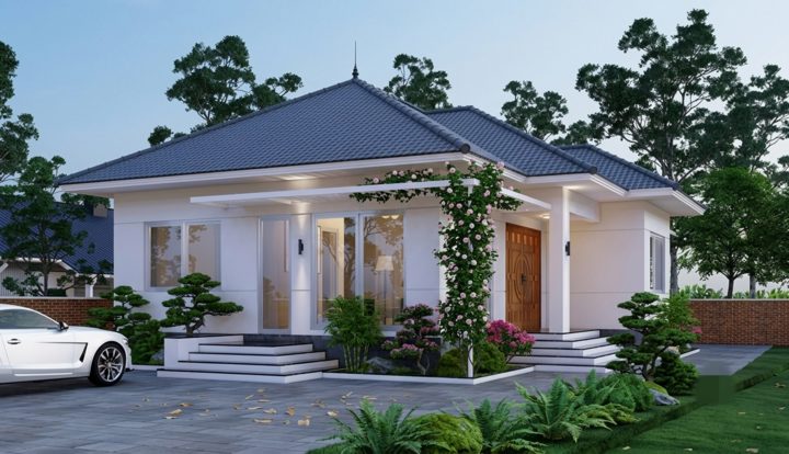 Xây nhà mái Nhật 1 tầng 3 phòng ngủ 130m² khoảng bao nhiêu?