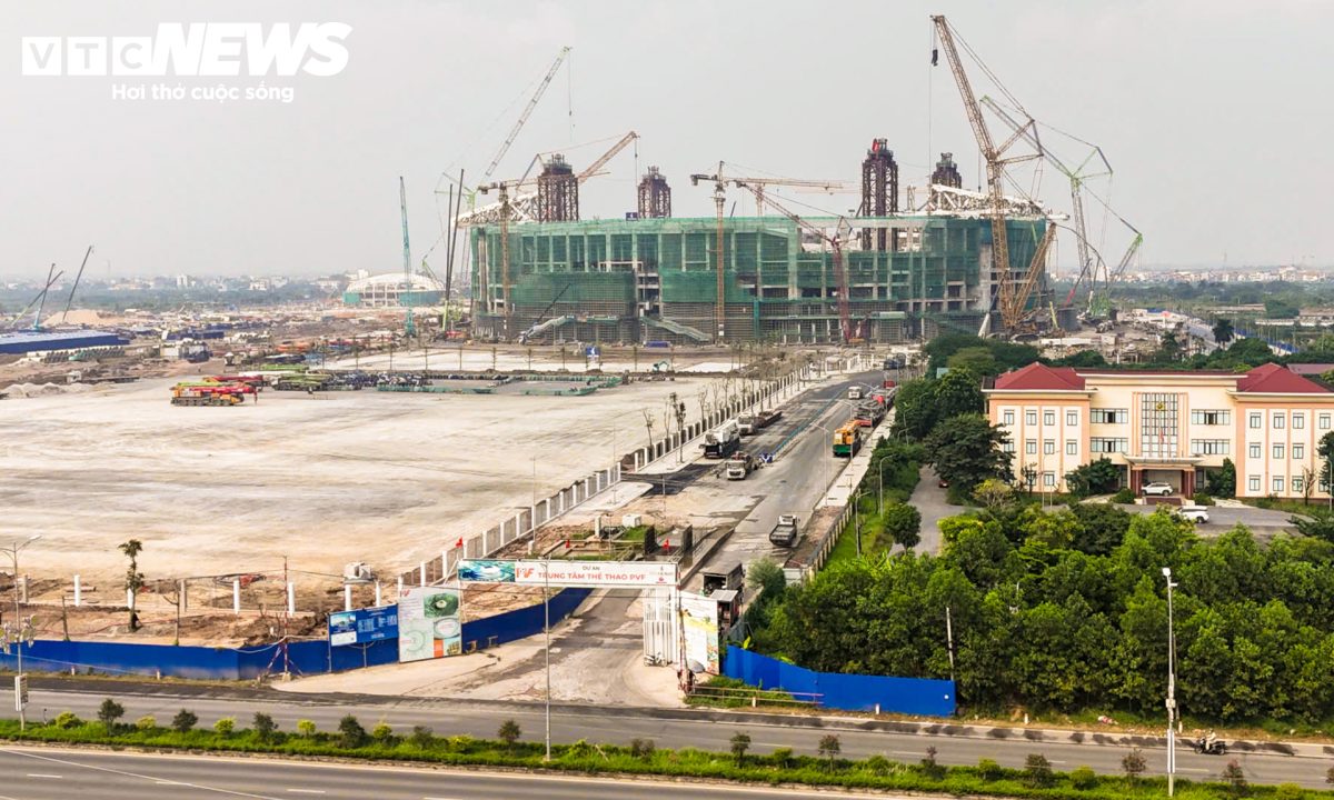 Đại công trường sân vận động 60.000 chỗ tại Hưng Yên sau gần 11 tháng thi công