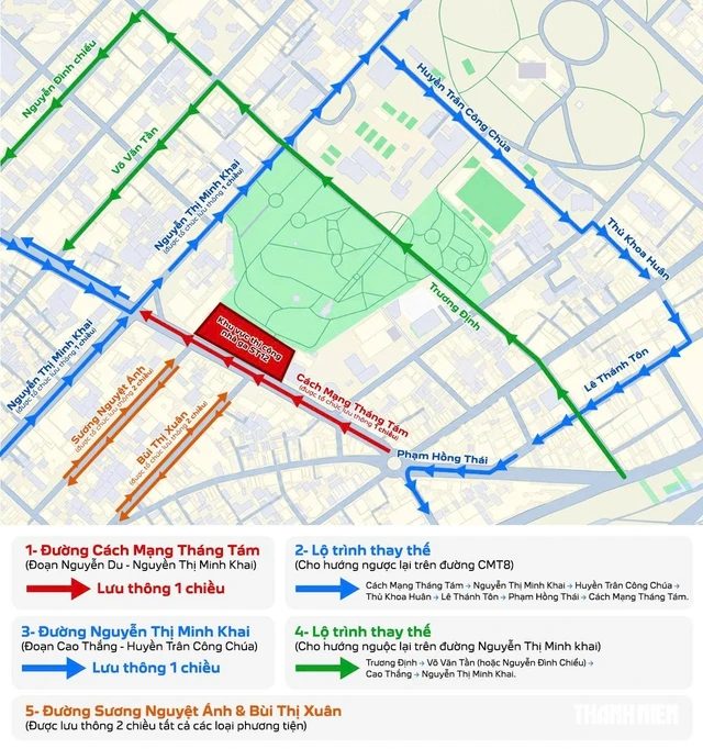 Loạt tuyến đường đổi thành 1 chiều, cấm xe để làm 3 ga ngầm metro 2 TP.HCM - Ảnh 1