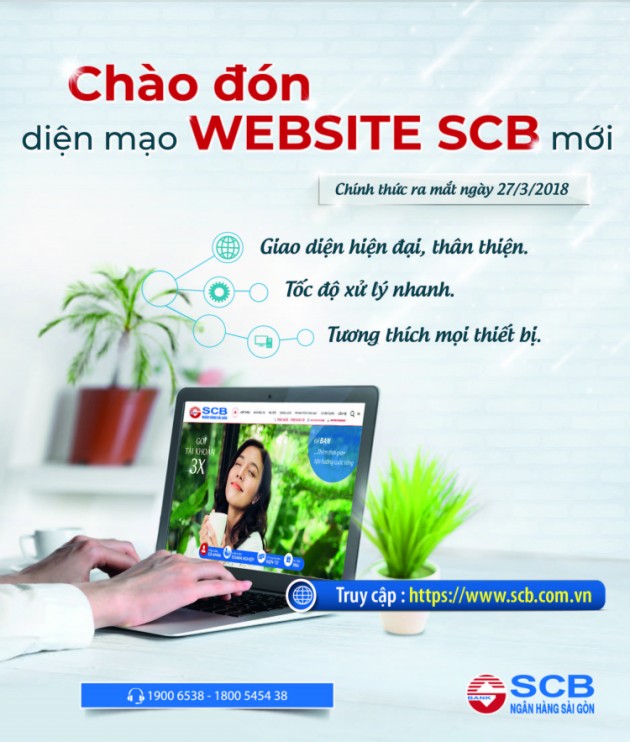 Giao diện web SCB mới