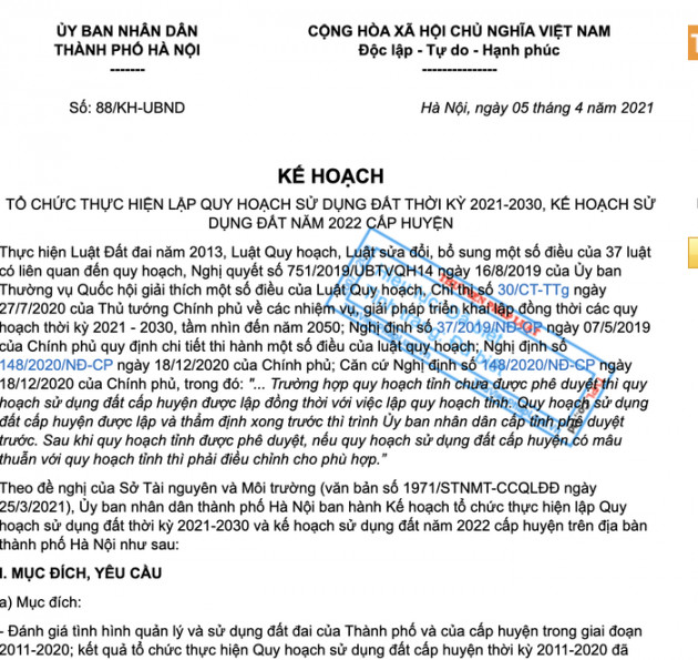 Hà Nội: Kế hoạch sử dụng đất cấp huyện phải lấy ý kiến dân - Ảnh 1.