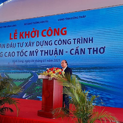Khởi công dự án cao tốc Mỹ Thuận - Cần Thơ gần 5.000 tỷ đồng