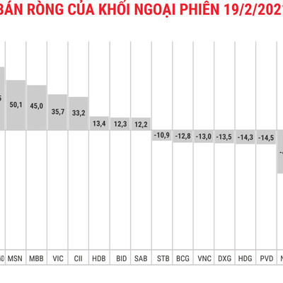 Sau hai phiên mua ròng mạnh, khối ngoại quay đầu bán ròng