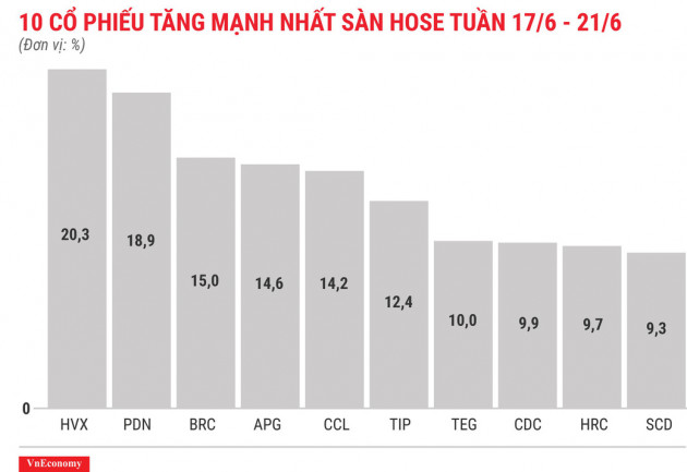 Top 10 cổ phiếu tăng/giảm mạnh nhất tuần 17-21/6 - Ảnh 3.