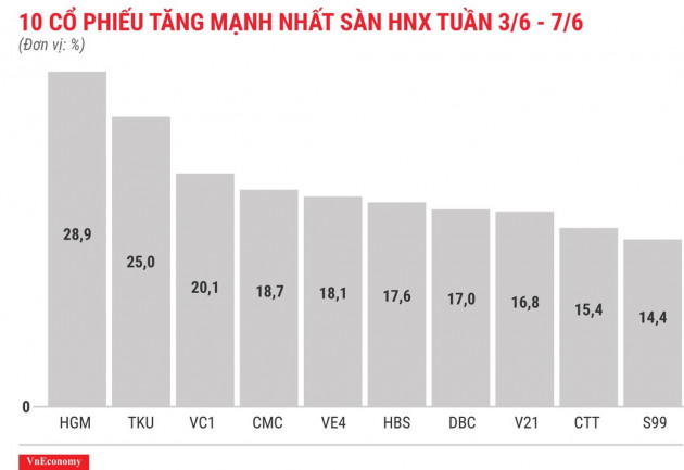 Top 10 cổ phiếu tăng/giảm mạnh nhất tuần 3-7/6 - Ảnh 7.