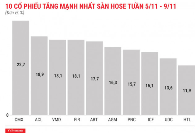 Top 10 cổ phiếu tăng/giảm mạnh nhất tuần 5-9/11 - Ảnh 3.