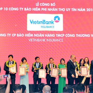 Bảo hiểm VietinBank vào top 10 công ty bảo hiểm uy tín