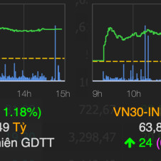 Chứng khoán tăng hơn 11 điểm