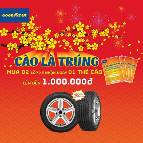 Cơ hội trúng một triệu đồng khi mua lốp xe Goodyear