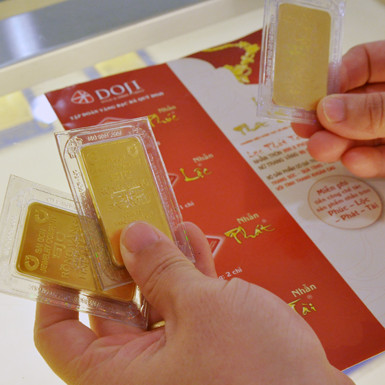 Giá vàng trong nước lên đỉnh 4 tháng