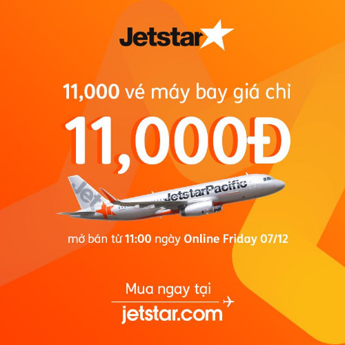 Jetstar Pacific tung vé 11.000 đồng dịp Online Friday