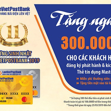 LienVietPostBank tặng quà khách mở thẻ tín dụng MasterCard