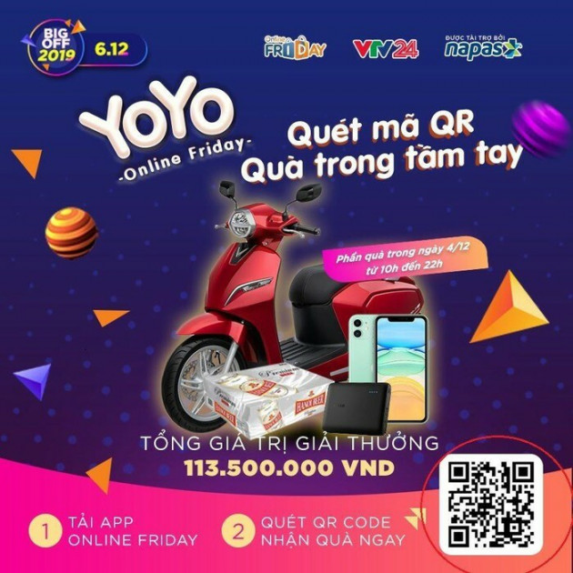 Online Friday 2019 khuyến khích thanh toán không tiền mặt