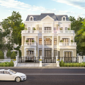 Phong cách kiến trúc bán cổ điển tại biệt thự ven sông Riviera Villas