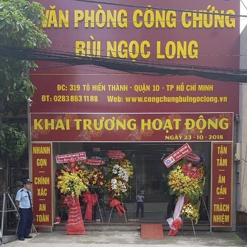 Văn phòng công chứng Bùi Ngọc Long khai trương tại Quận 10