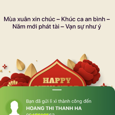 Vietcombank ra mắt tính năng lì xì điện tử