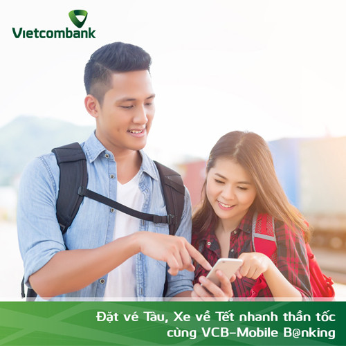 Vietcombank triển khai thanh toán vé tàu, xe trên VCB - Mobile Banking