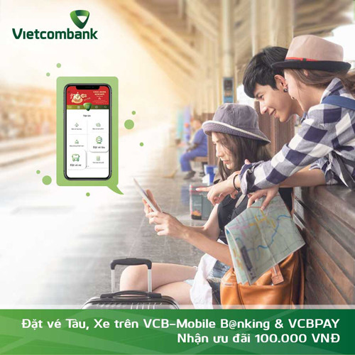 Vietcombank triển khai tính năng đặt vé tàu xe trên VCBPAY