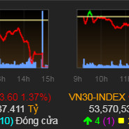 VN-Index giảm gần 14 điểm