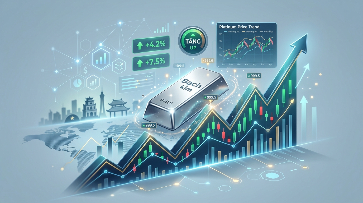 Thị trường Bạch kim tháng 05/2026: Khi "Vàng trắng" thiết lập mặt bằng giá mới trên 2.000 USD/oz