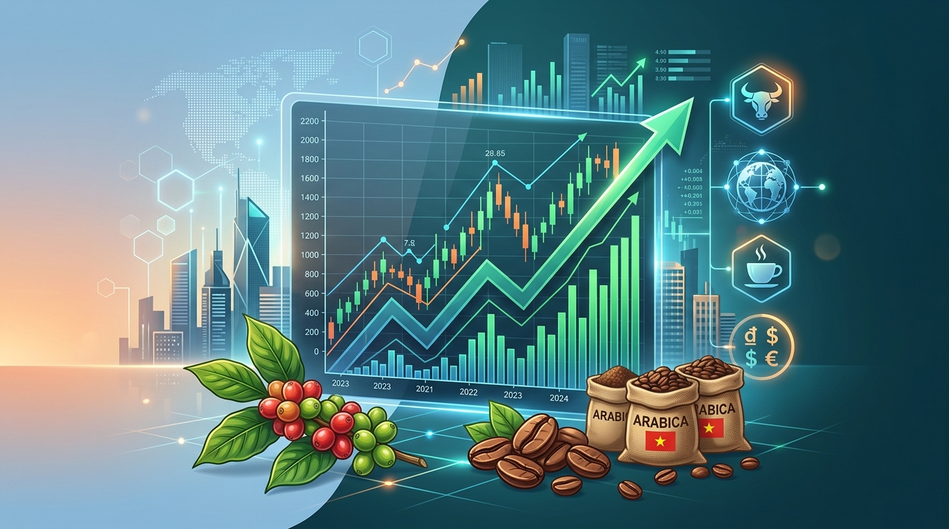 Thị trường Cà phê Arabica tháng 05/2026: Biến động trong vùng giá cao và những thách thức từ kinh tế vĩ mô
